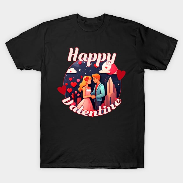 Valentines day couple illustration T-Shirt by Migite Art